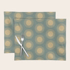 Boho Summer Sun Pattern XVI Neutral Earthy Sage Yellow Placemat Gallery Image 1