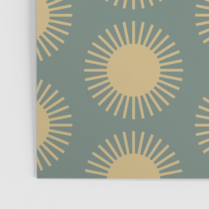 Boho Summer Sun Pattern XVI Neutral Earthy Sage Yellow Poster Gallery Image 3