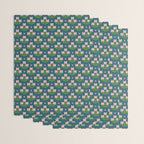 Retro Pink Floral Bunches - Green Pattern Wrapping Paper Gallery Image 3