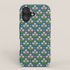 Retro Pink Floral Bunches - Green Pattern iPhone Case Gallery Image 1