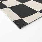 Black and White Wavy Checkered Pattern Welcome Mat Gallery Image 2