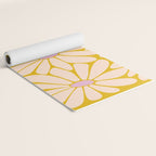 Big Daisy - Groovy Flower - Yellow, Pink and Off-white Yoga Mat Gallery Image 2