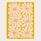 Big Daisy - Groovy Flower - Yellow, Pink and Off-white Poster Gallery Image 4