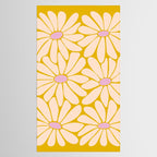Big Daisy - Groovy Flower - Yellow, Pink and Off-white Tablecloth Gallery Image 2