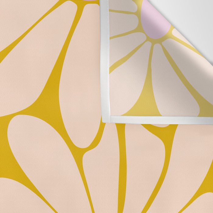 Big Daisy - Groovy Flower - Yellow, Pink and Off-white Wall Tapestry Gallery Image 3