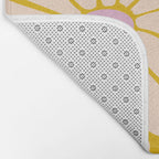 Big Daisy - Groovy Flower - Yellow, Pink and Off-white Bath Mat Gallery Image 2