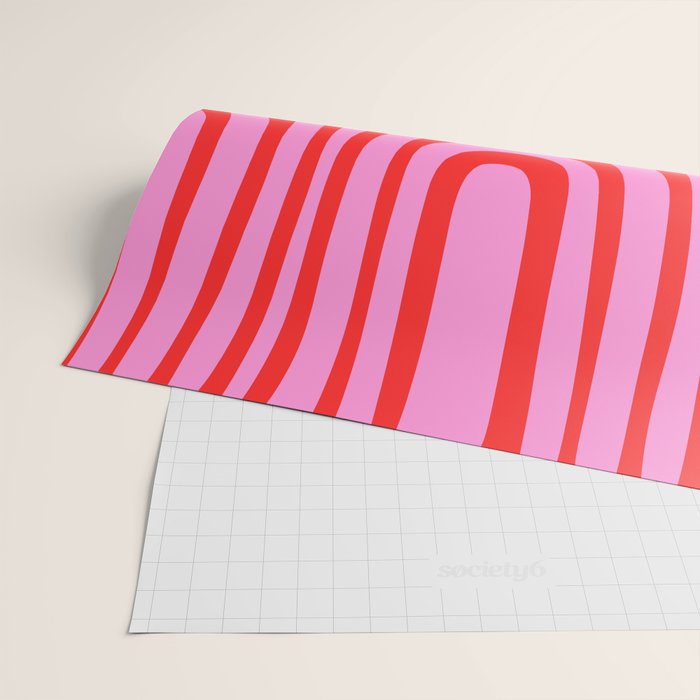 Preppy Pink and Red Abstract Confaab Pattern Wrapping Paper Gallery Image 2