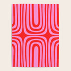 Preppy Pink and Red Abstract Confaab Pattern Poster Gallery Image 4