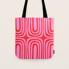 Preppy Pink and Red Abstract Confaab Pattern Tote Bag Gallery Image 1