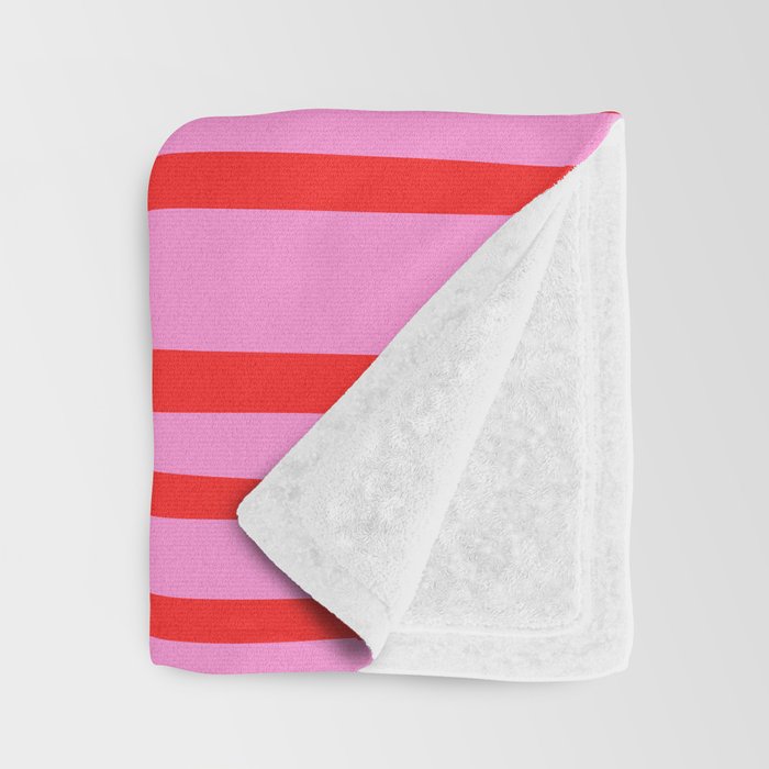Preppy Pink and Red Abstract Confaab Pattern Throw Blanket Gallery Image 3