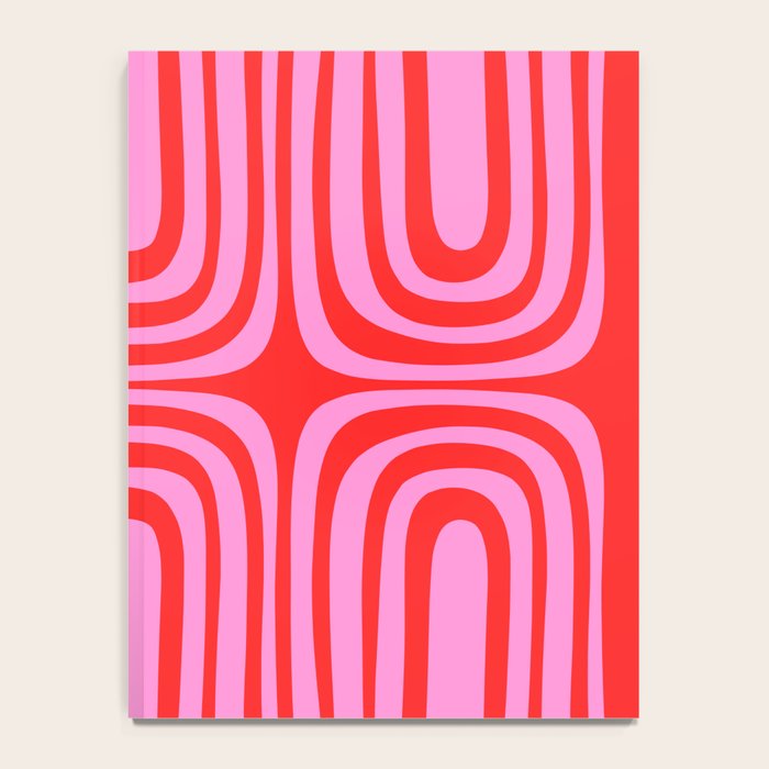 Preppy Pink and Red Abstract Confaab Pattern Notebook Gallery Image 4