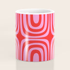Preppy Pink and Red Abstract Confaab Pattern Coffee Mug Gallery Image 4