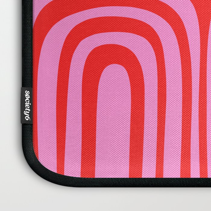 Preppy Pink and Red Abstract Confaab Pattern Laptop Sleeve Gallery Image 3