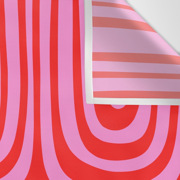 Preppy Pink and Red Abstract Confaab Pattern Wall Tapestry Gallery Image 3