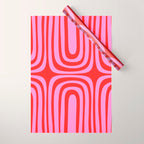 Preppy Pink and Red Abstract Confaab Pattern Wrapping Paper Gallery Image 1