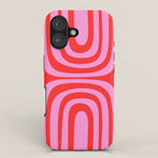 Preppy Pink and Red Abstract Confaab Pattern iPhone Case Gallery Image 1