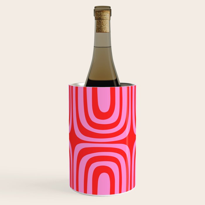 Preppy Pink and Red Abstract Confaab Pattern Wine Chiller Gallery Image 1