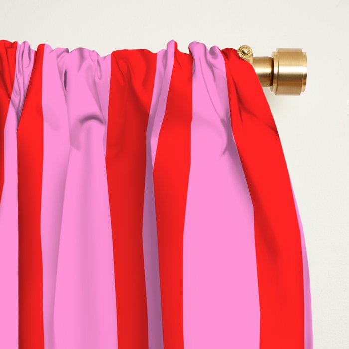 Preppy Pink and Red Abstract Confaab Pattern Window Curtain Gallery Image 2