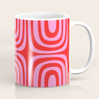 Preppy Pink and Red Abstract Confaab Pattern Coffee Mug Gallery Image 1