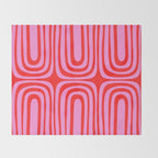 Preppy Pink and Red Abstract Confaab Pattern Throw Blanket Gallery Image 2