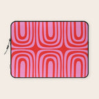 Preppy Pink and Red Abstract Confaab Pattern Laptop Sleeve Gallery Image 1