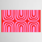 Preppy Pink and Red Abstract Confaab Pattern Tablecloth Gallery Image 2