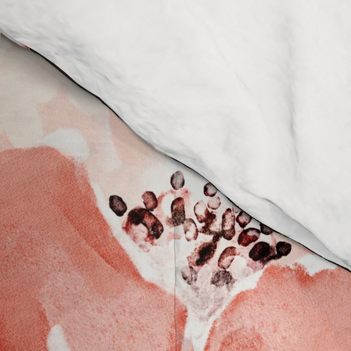Pink & White Roses On Black Background Watercolor Painting Floral Pattern Comforter Gallery Image 4