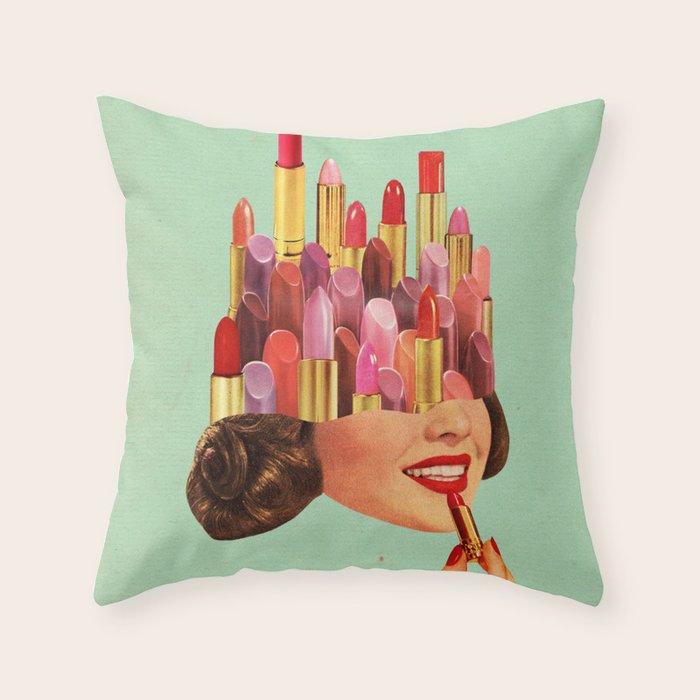 Lipstick (Mint) Throw Pillow Gallery Image 6