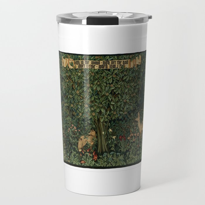 William Morris Forest Rabbits and Foxglove Greenery  Travel Mug Gallery Image 1