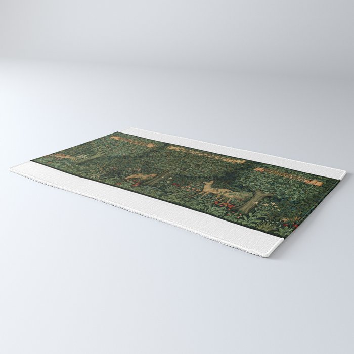 William Morris Forest Rabbits and Foxglove Greenery  Rug Gallery Image 3