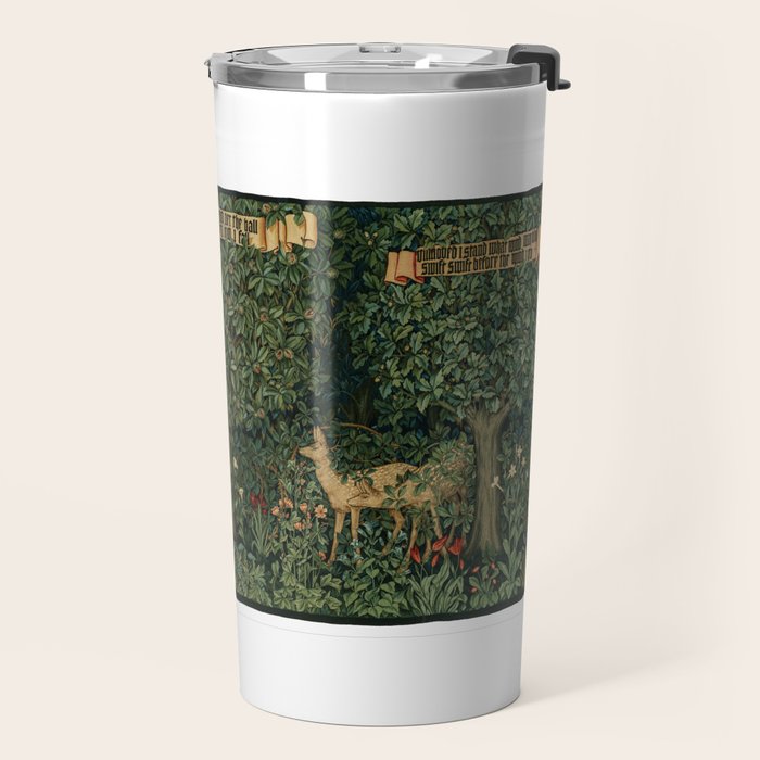 William Morris Forest Rabbits and Foxglove Greenery  Travel Mug Gallery Image 2