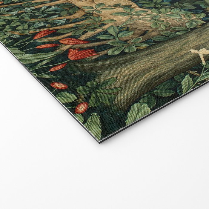 William Morris Forest Rabbits and Foxglove Greenery  Welcome Mat Gallery Image 2