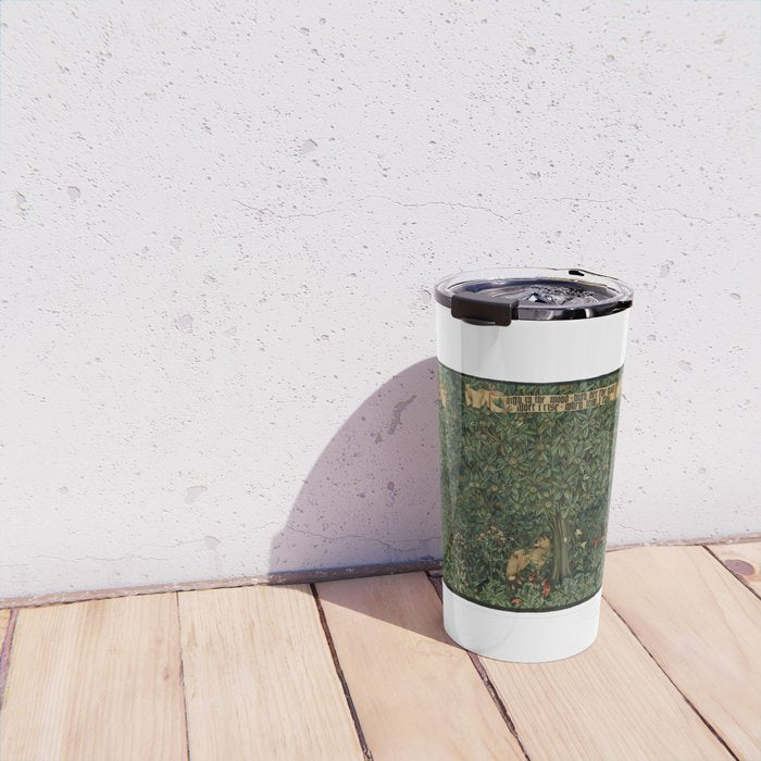 William Morris Forest Rabbits and Foxglove Greenery  Travel Mug Gallery Image 4