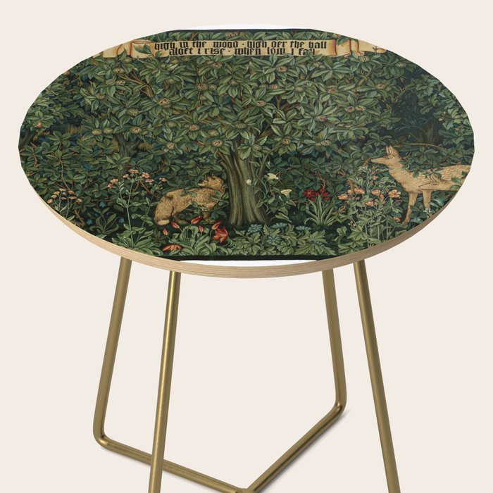 William Morris Forest Rabbits and Foxglove Greenery  Side Table Gallery Image 2