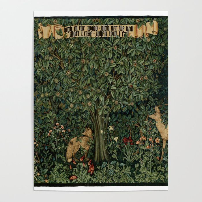 William Morris Forest Rabbits and Foxglove Greenery  Poster Gallery Image 4