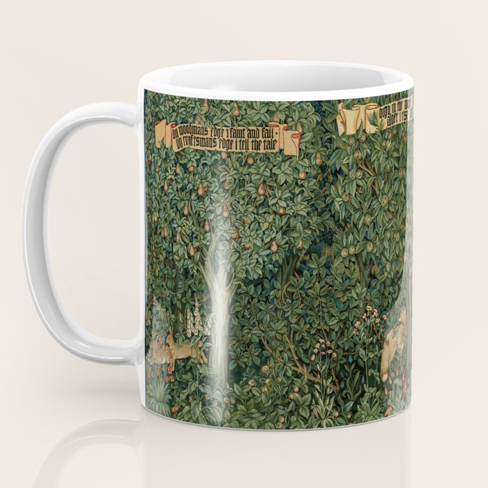 William Morris Forest Rabbits and Foxglove Greenery  Coffee Mug Gallery Image 3