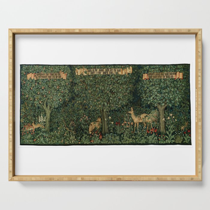 William Morris Forest Rabbits and Foxglove Greenery  Serving Tray Gallery Image 1