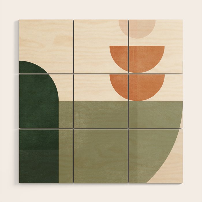 Minimal Geometric Shapes 174 Wood Wall Art Gallery Image 1