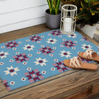 Modern quilt - blue Outdoor Rug Gallery Image 2