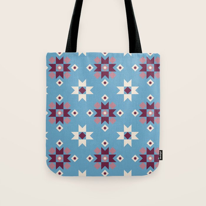 Modern quilt - blue Tote Bag Gallery Image 1