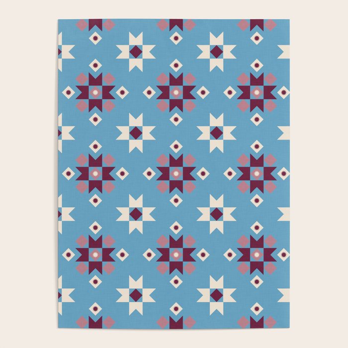 Modern quilt - blue Poster Gallery Image 4