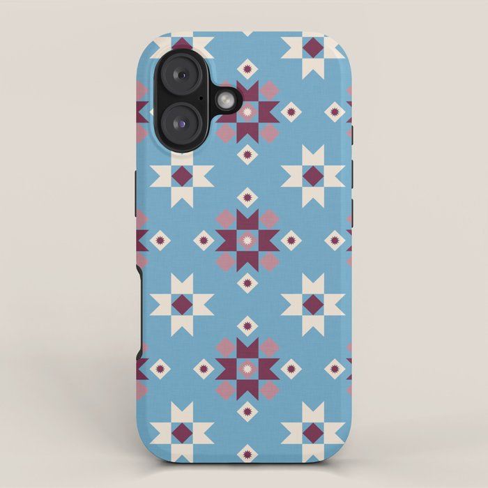 Modern quilt - blue iPhone Case Gallery Image 1
