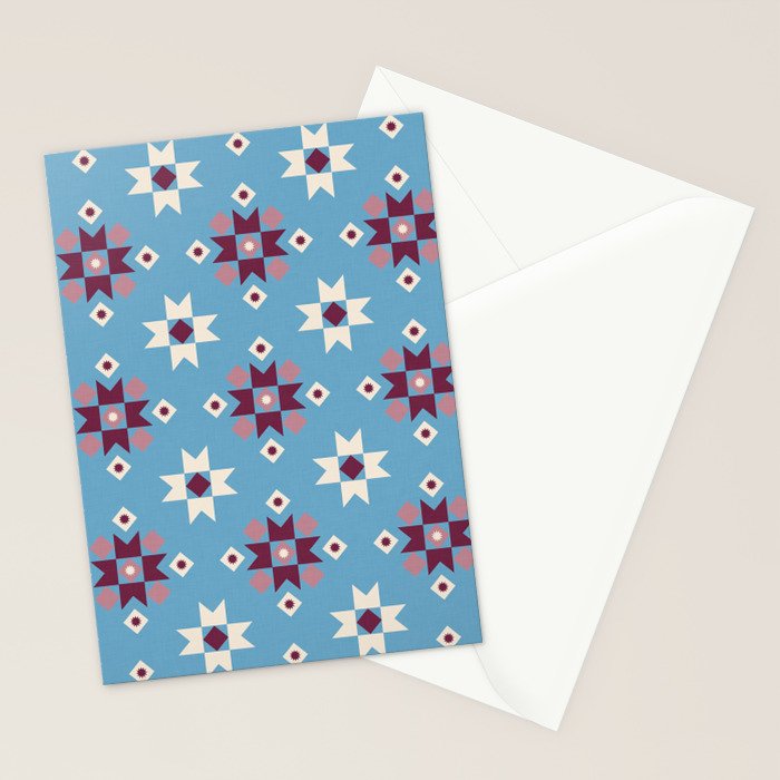 Modern quilt - blue Stationery Card Gallery Image 2