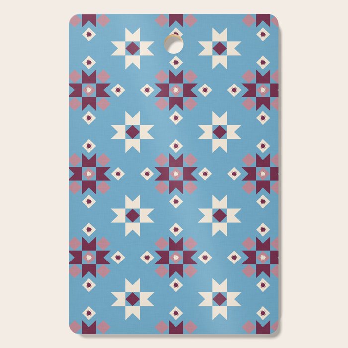 Modern quilt - blue Cutting Board Gallery Image 1