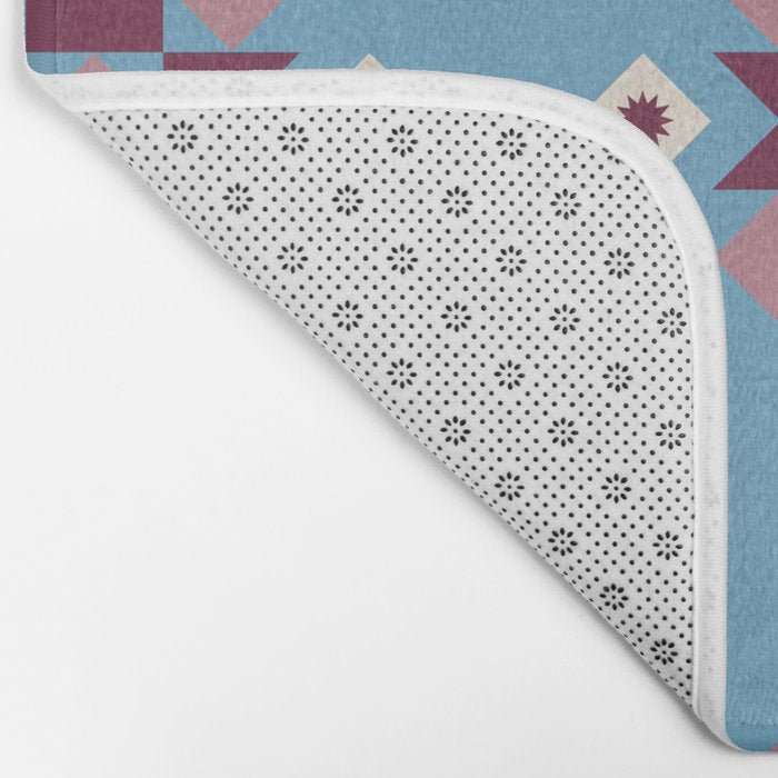 Modern quilt - blue Bath Mat Gallery Image 2