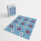 Modern quilt - blue Jigsaw Puzzle Gallery Image 2