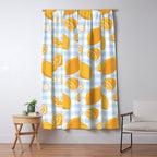Lemons on Pastel Blue Gingham Window Curtain Gallery Image 5