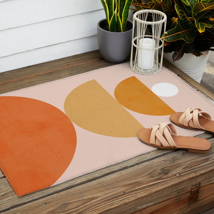 Abstraction Circles Balance Modern Minimalism 007 Outdoor Rug Gallery Image 2