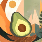 Lunar Avocado, Abstract Quirky Whimsical Moon Fruits, Concept Food Mood Eclectic Shapes Contemporary, Bohemian Colorful Mexican Illustration, 70s Mob Wife Aesthetic, Butter Pride Summer Grad Gifts Coffee Mug Gallery Image 2