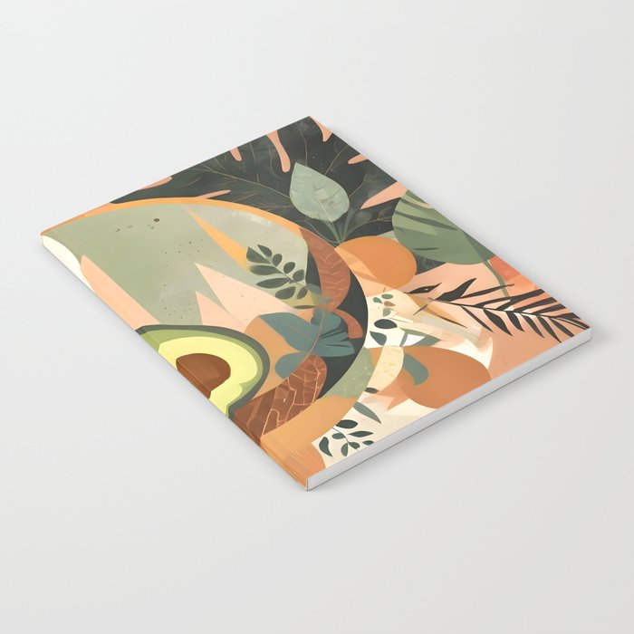 Lunar Avocado, Abstract Quirky Whimsical Moon Fruits, Concept Food Mood Eclectic Shapes Contemporary, Bohemian Colorful Mexican Illustration, 70s Mob Wife Aesthetic, Butter Pride Summer Grad Gifts Notebook Gallery Image 2